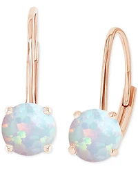 Lab-Grown Opal Polished Leverback Earrings (5/8 ct. t.w.)