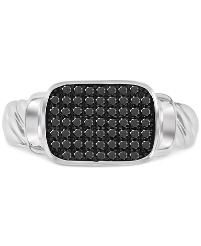 Black Spinel Pave Cluster Statement Ring (3/8 ct. t.w.) Sterling Silver