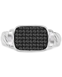 Black Spinel Pave Cluster Statement Ring (3/8 ct. t.w.) Sterling Silver