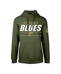 Men's LevelWear Olive St. Louis Blues Podium Fleece Pullover Hoodie