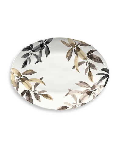 Abode Homewares Bali Leaves Oval Platter, 18.9"