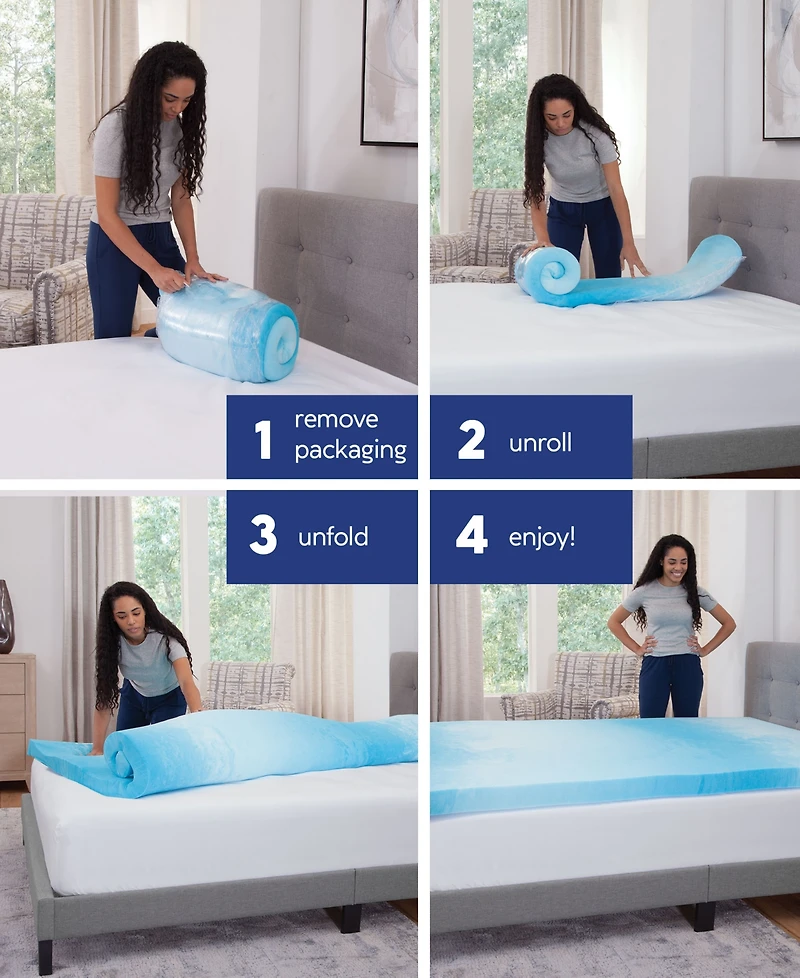 Vibe 3" Gel Swirl Memory Foam Mattress Topper, California King