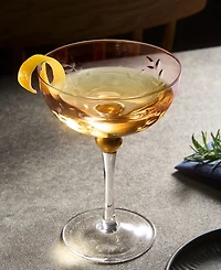 The Wine Savant Pallo Tinted Glass Crystal Champagne Saucer, 9 oz Set of 4