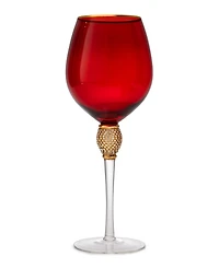 The Wine Savant Set of 4 Diamond Stemmed Wine Glasses, 14 oz Set of 4