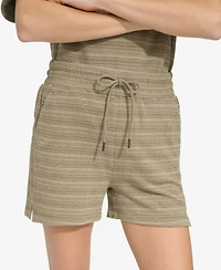 Andrew Marc Sport Women's Striped Knit Drawstring Shorts
