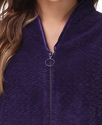 Ink+Ivy Women's Front Zipper Plush Robe