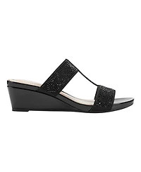 Bandolino Women's Iluvit Embellished T-Strap Wedge Sandals
