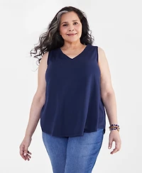 Style & Co Plus Size V-Neck Tank, Created for Macy's