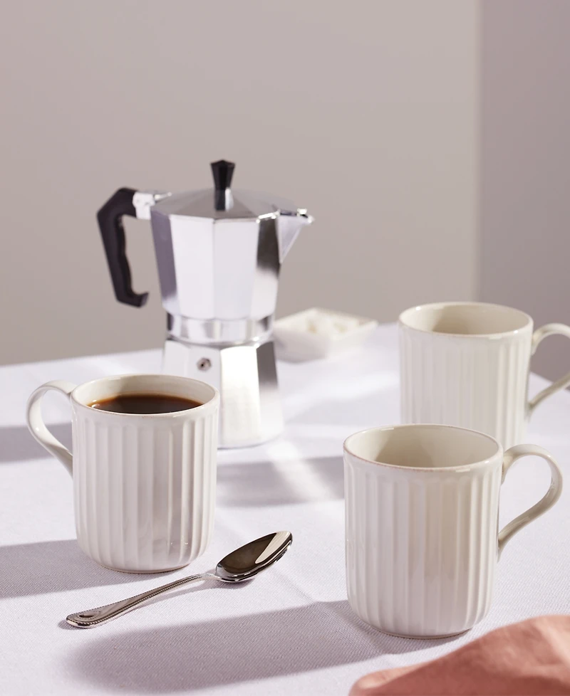 Lenox French Perle Scallop Mugs, Set of 4