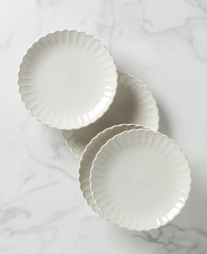 Lenox French Perle Scallop Dinner Plates, Set of 4