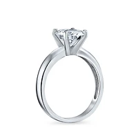 Bling Jewelry Timeless 2CT Cz Round Solitaire Promise Ring Plain Thin Band .925 Sterling Silver