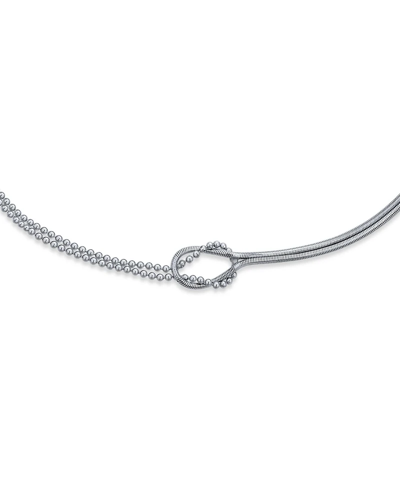 Bling Jewelry Love Knot Infinity Anklet Ankle Bracelet Split Beaded Ball Snake Chain Sterling Silver Adjustable 9 To 10 Inch