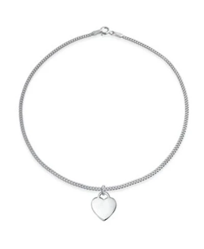 Bling Jewelry Tiny Minimalist Abc Heart Initial Anklet Ankle Bracelet Sterling Silver 9-10 Inch