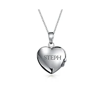 Bling Jewelry Butterfly Marcasite Pink Cz Heart Locket Necklace Rose Gold Sterling Silver