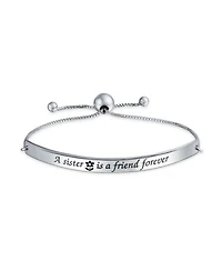 Bling Jewelry Inspirational "A Sister is a Friend Forever" Bff Mantra Bolo Bracelet Sterling Silver Adjustable