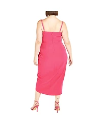 City Chic Plus Fleur Floral Accent Tulip Dress