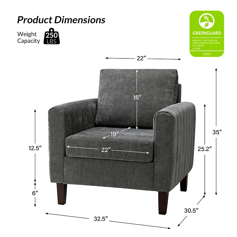 Cera Contemporary Style Accent Chair with Tufted