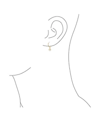 Bling Jewelry Petite Tiny10K Yellow Gold White 4.5 Mm Round Freshwater Cultured Pearl Drop Ball Dangle Hoop Earring
