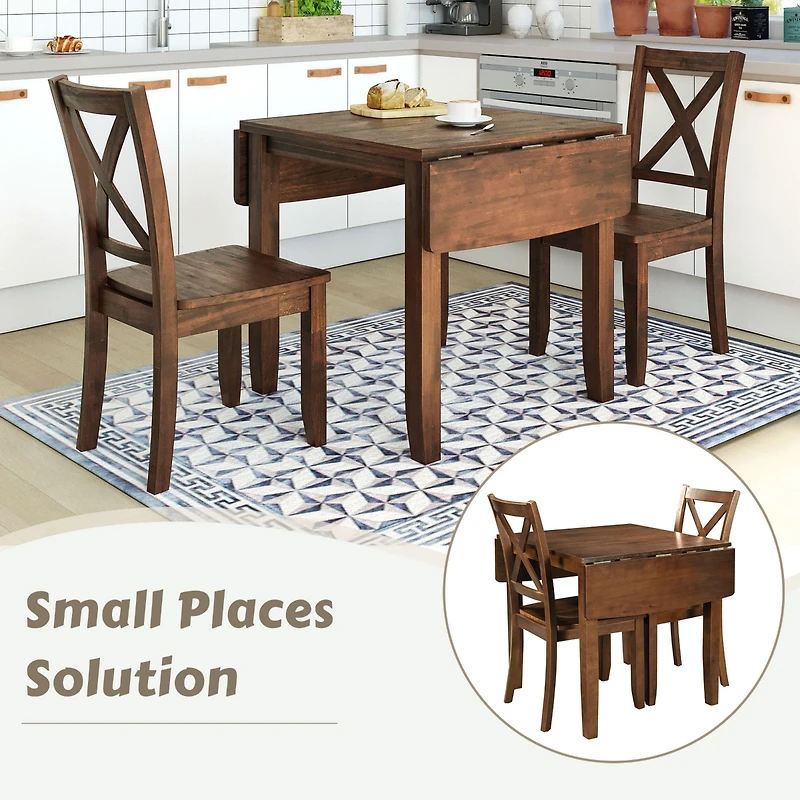 Streamdale 3-Piece Wood Drop Leaf Nook Set