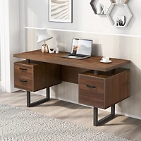 Streamdale Home Office Desk with Drawers and Hanging Files (59")