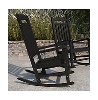 Merrick Lane Set Of 2 Hillford Poly Resin Indoor/Outdoor Rocking Chairs
