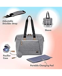 Dikaslon Large Diaper Bag Tote with Pacifier Case and Changing Pad, Travel for Mom Dad
