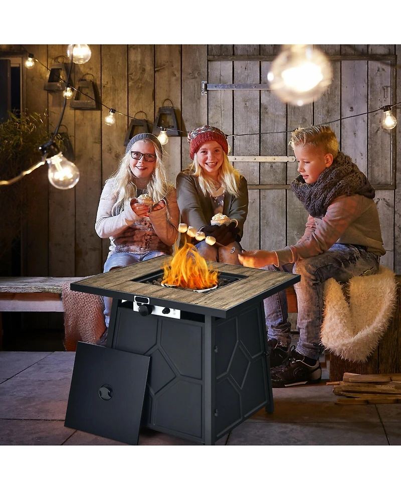 40 000 Btu 28 Inches Propane Gas Fire Pit Table With Cover
