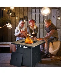 40 000 Btu 28 Inches Propane Gas Fire Pit Table With Cover