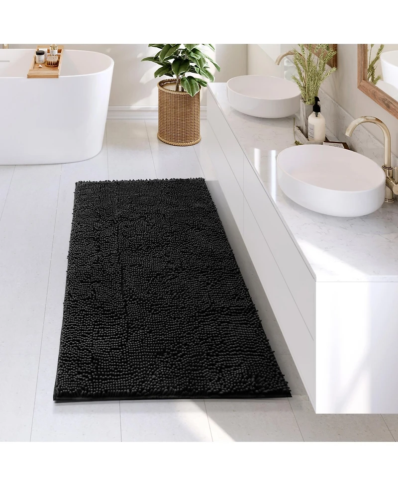 Ultra Soft Non-Slip Chenille Bath Rug - Quick Dry