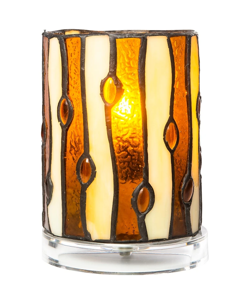 Dale Tiffany 6.25" Tall Diamond Hill Tiffany Handmade Genuine Stained Glass Shade with Jewel Accent Lamp