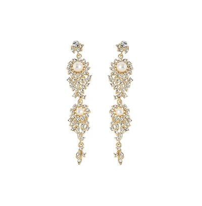 Sohi Women's Gold Dazzling Drop Earrings