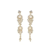 Sohi Women's Gold Dazzling Drop Earrings