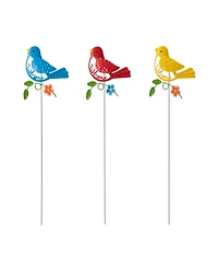 Glitzhome 16" H Set of 3 Metal Bird Pick