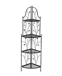 Glitzhome 52" H 4-Tiered Metal Corner Shelf Plant Stand or Storage Rack
