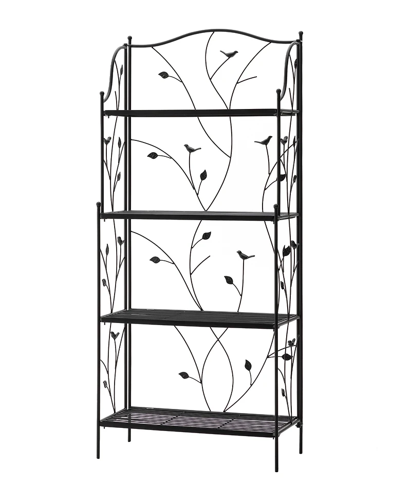 Glitzhome 52" H 4-Tiered Rectangular Metal Shelf Plant Stand or Storage Rack