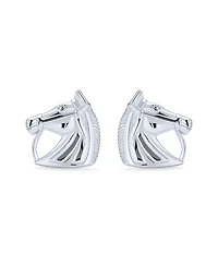 Bling Jewelry Cow Equestrian Thoroughbred Winner Horse-Head Stud Earrings Horseshoe Necklace Sterling Silver