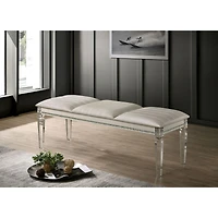 Simplie Fun Solid Wood Bench with Crystal Accent