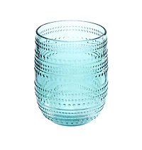 Abode Homewares Beaded Stemless Cobalt Glasses, Set of 6