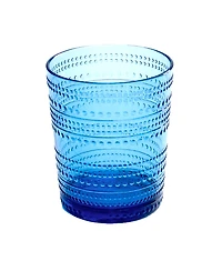 Abode Homewares Beaded Double Old Fashioned Cobalt Glasses, Set of 6