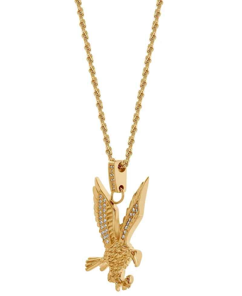 Blackjack Men's Cubic Zirconia Eagle 24" Pendant Necklace