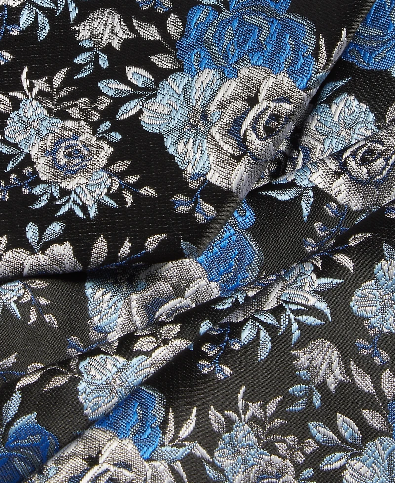 Tayion Collection Men's Royal Blue & White Floral Tie