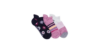 Muk Luks Women's 3 Pack Nylon Compression Ankle Socks