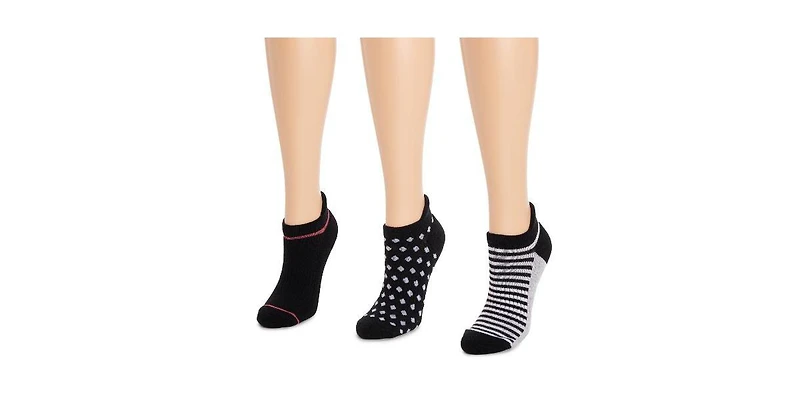 Muk Luks Women's 3 Pack Nylon Compression Ankle Socks