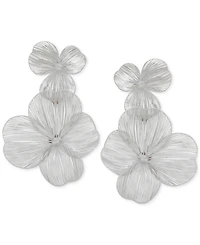 lonna & lilly Gold-Tone Openwork Flower Double Drop Earrings