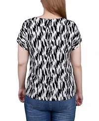 Ny Collection Petite Short Sleeve Extended Tunic Top