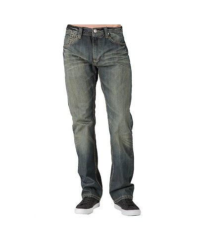 Men's Relaxed Straight Handcrafted Wash Premium Denim Signature Jeans