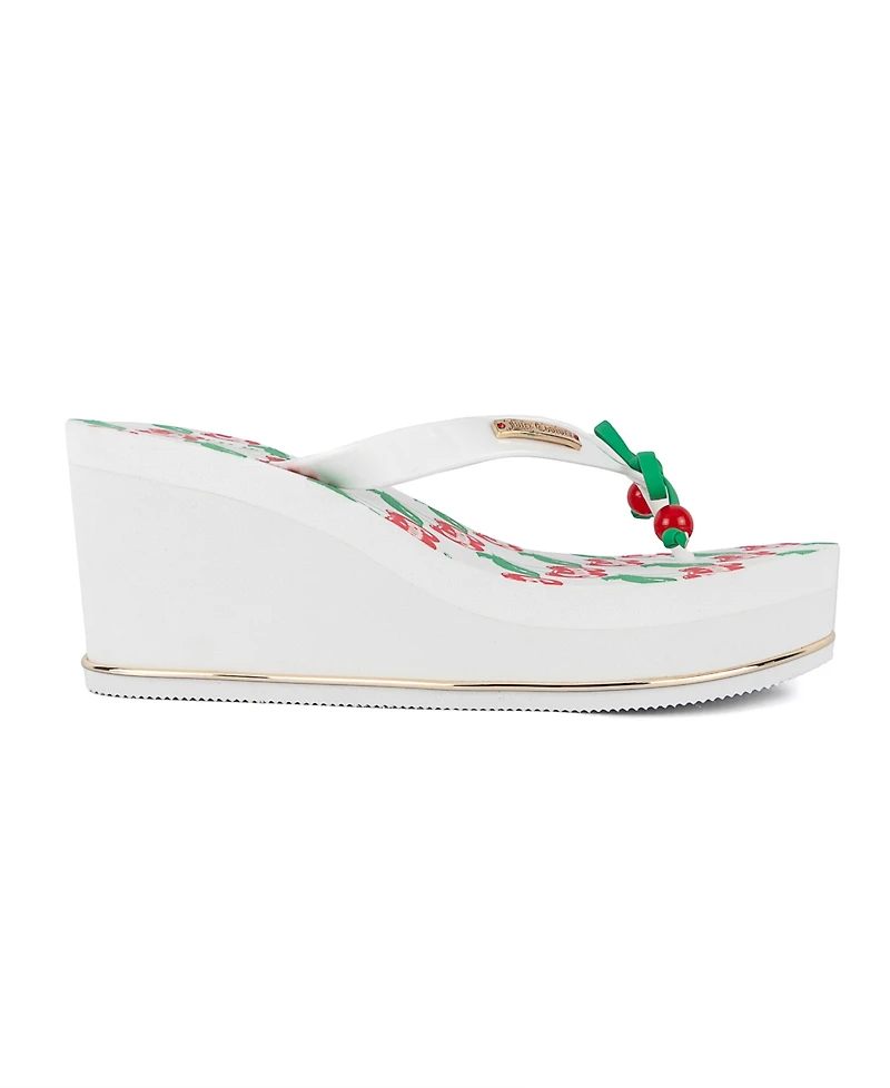 Juicy Couture Women's Umani Cherry Platform Wedge Flip-Flop Sandals