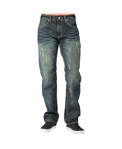 Men's Relaxed Straight Handcrafted Wash Premium Denim Signature Jeans