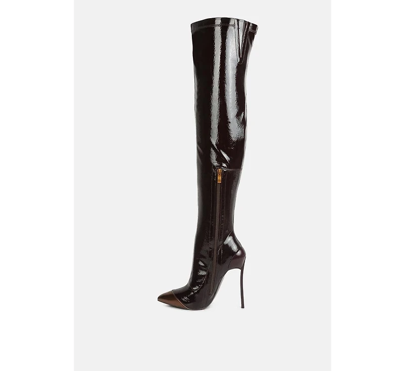 Chimes High Heel Patent Long Boots