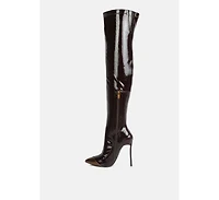 Chimes High Heel Patent Long Boots